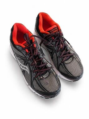 SAUCONY Ignition 4 Running Shoes Black Orange Trainers Athletic